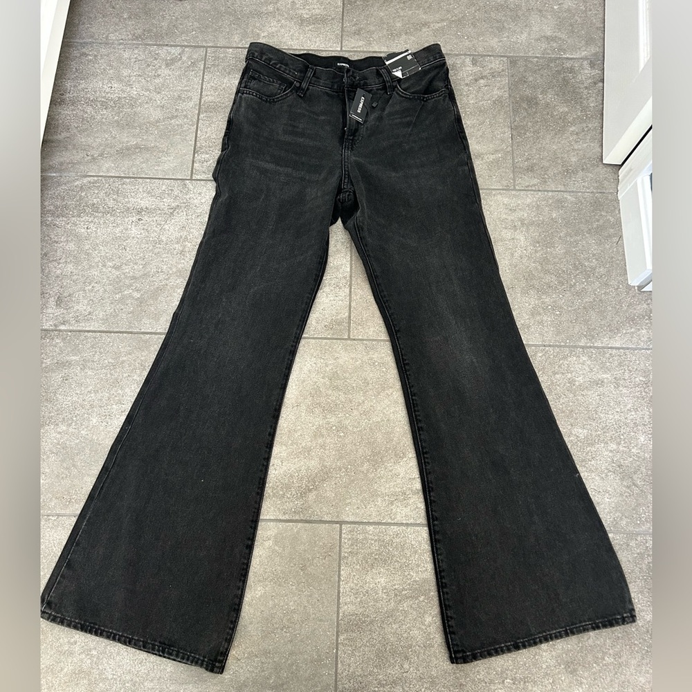 NWT Express Black Wide Leg Flare Jeans